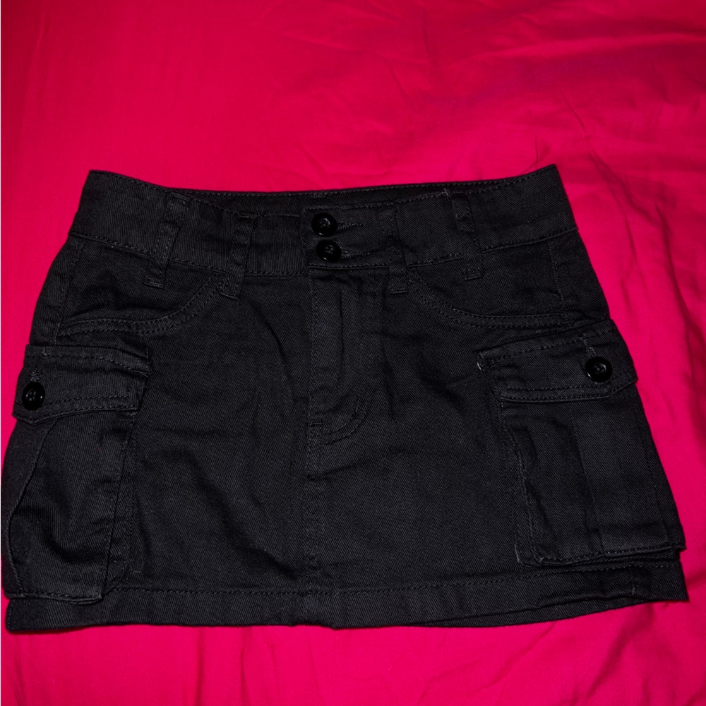 Petite Black Cargo Skirt XXS